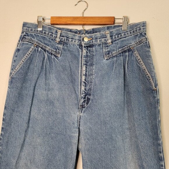 Vintage 90's 80's Wrangler Women's 36 Hemmed Pleated High Rise Mom Jeans Relaxed - Picture 3 of 8